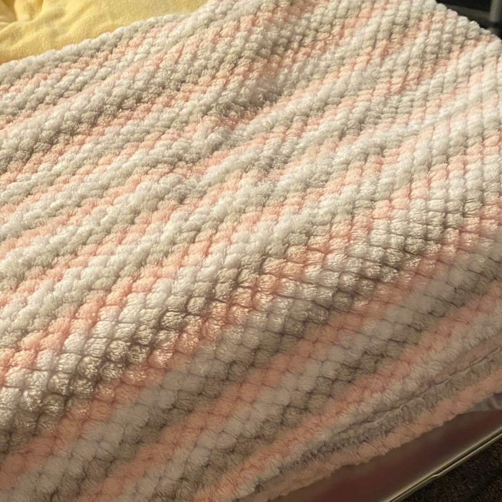 Swiggles Cozy Pink and Gray baby blanket